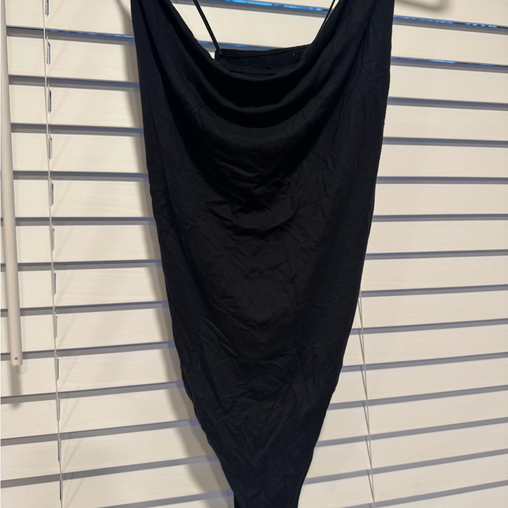 New Abercrombie Soft Draped Black Bodysuit